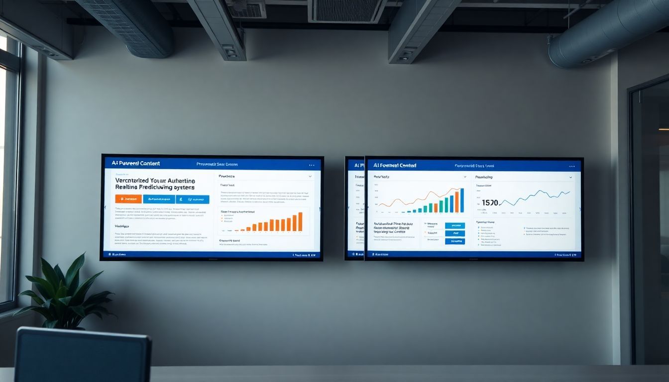 An AI-powered sales funnel system in a modern office setting.