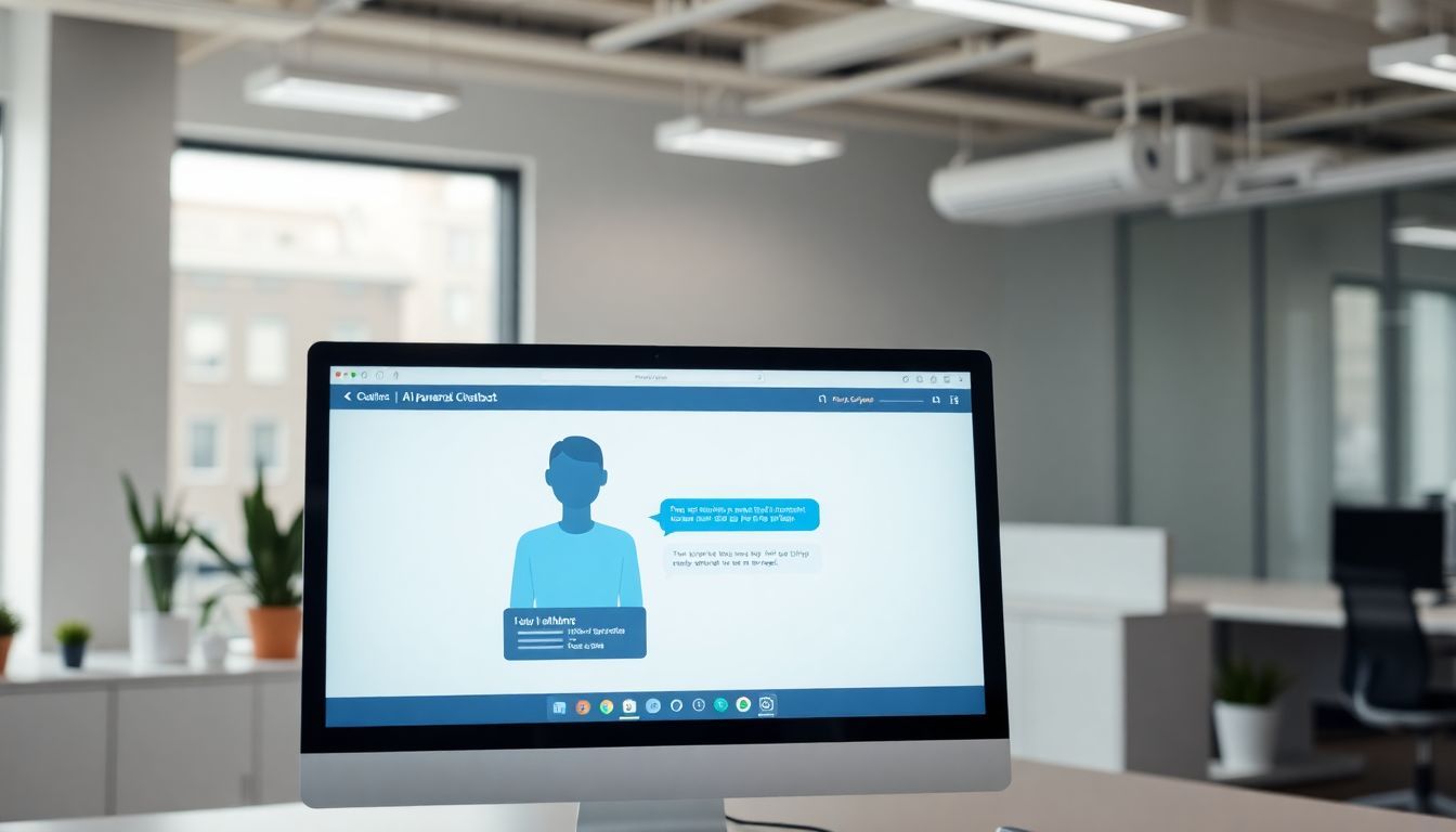 An AI-powered chatbot providing real-time support on a computer screen.